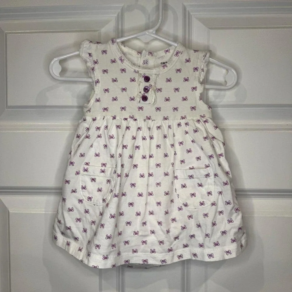Carters Girls Bow Romper Dress Size 3 Months‎